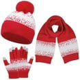 thumbnail image 2 of HNMKIU Unisex Couple Knitted Winter Accessory Set Featuring Scarf for Casual Outdoor Wear Matching His Hers Red - One Size, 2 of 5
