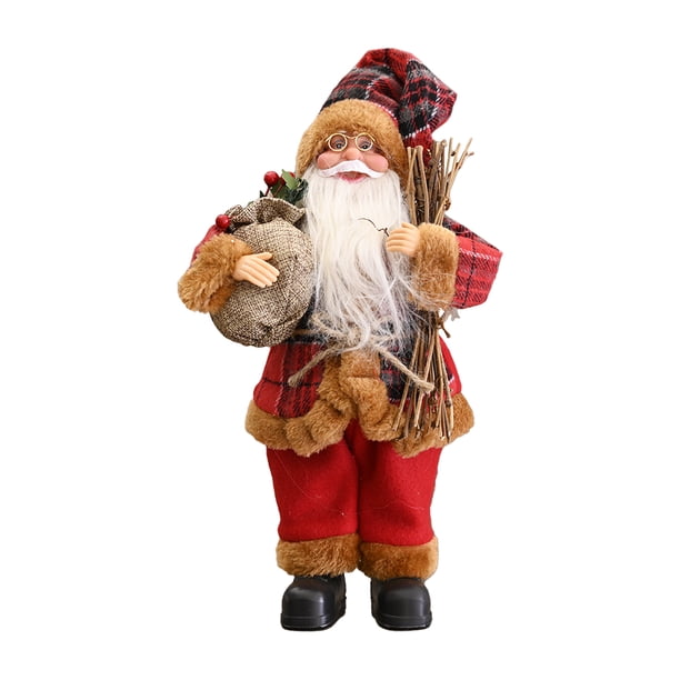 Juguete de peluche Navidad Papá Noel Estatuilla 12 pulgadas Papá Noel Muñeco Adorno Decoración Regalos de fiesta de Navidad Adorno de invierno Cena Decoración de mesa para festivales de vacaciones Abody Juguete de peluche