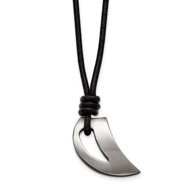 Collier à Griffes en Acier Inoxydable Poli et Brossé Noir Plaqué IP 20 Po