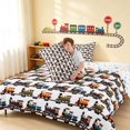 thumbnail image 4 of Erosebridal Train Full Size Comforter Sets, Pattern Bedding Comforter Set, Multi Pattern, Stars Reversible 3pcs 1 Comforter and 2 Pillowcases, 4 of 6