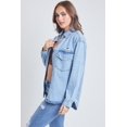 thumbnail image 4 of Women's Long Sleeve Denim Oversized Shacket, 4 of 19