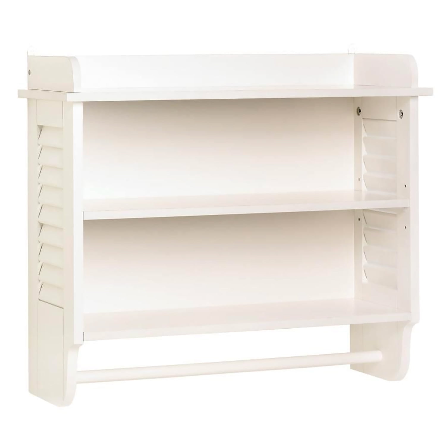 Redmon 5225 Contemporary Country Wall Shelf with Towel Bar White 