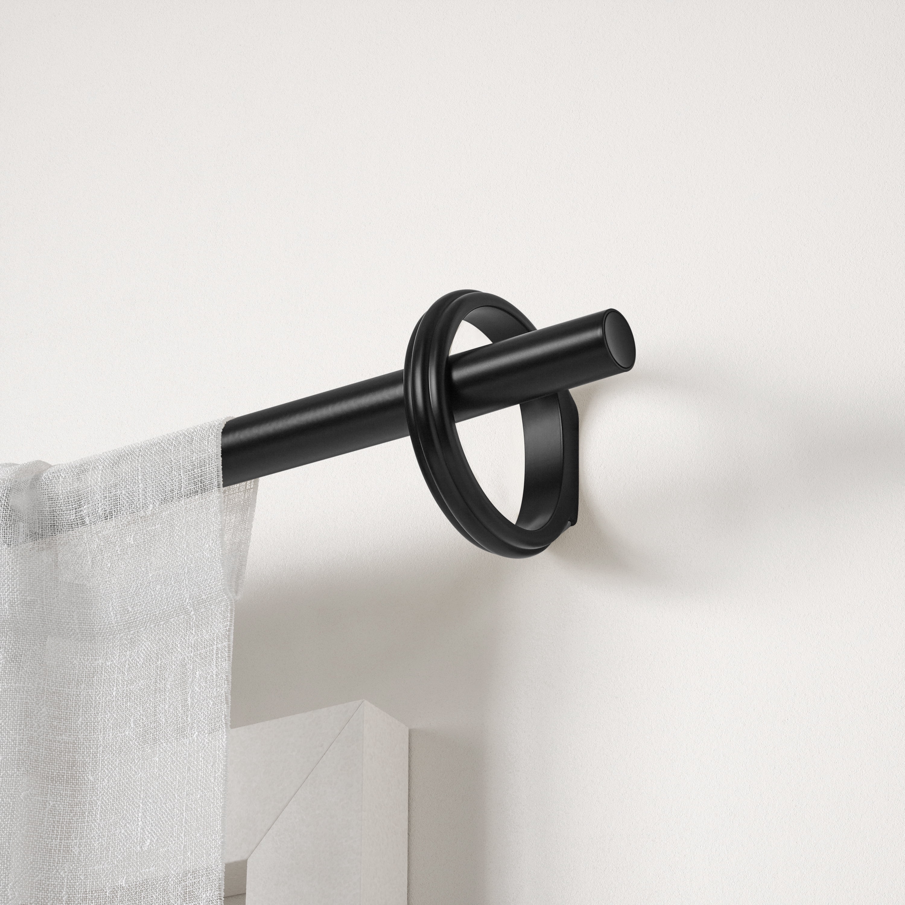 Umbra 1" Allura Curtain Rod, 44-120", Black