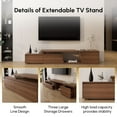 thumbnail image 6 of Homary Fero Minimalist Walnut Rectangle Extendable TV Stand with 3 Drawers Up to 120", 6 of 12