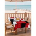 thumbnail image 2 of Outdoor Tablecloth with Umbrella Hole for Patio/Picnic/Party/Camping, Modern Patchwork Texture Waterproof Table Cloth Rectangle Table Cover Washable, Abstract Blocks Geometric Red Black (60"x 102"), 2 of 9