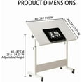 thumbnail image 3 of OUYAWEI Standing Height Adjustable Computer Desk with Wheels Mobile Computer Table Sit Stand Up for Work Office,Ergonomic Rising Computer Table,white, 3 of 7