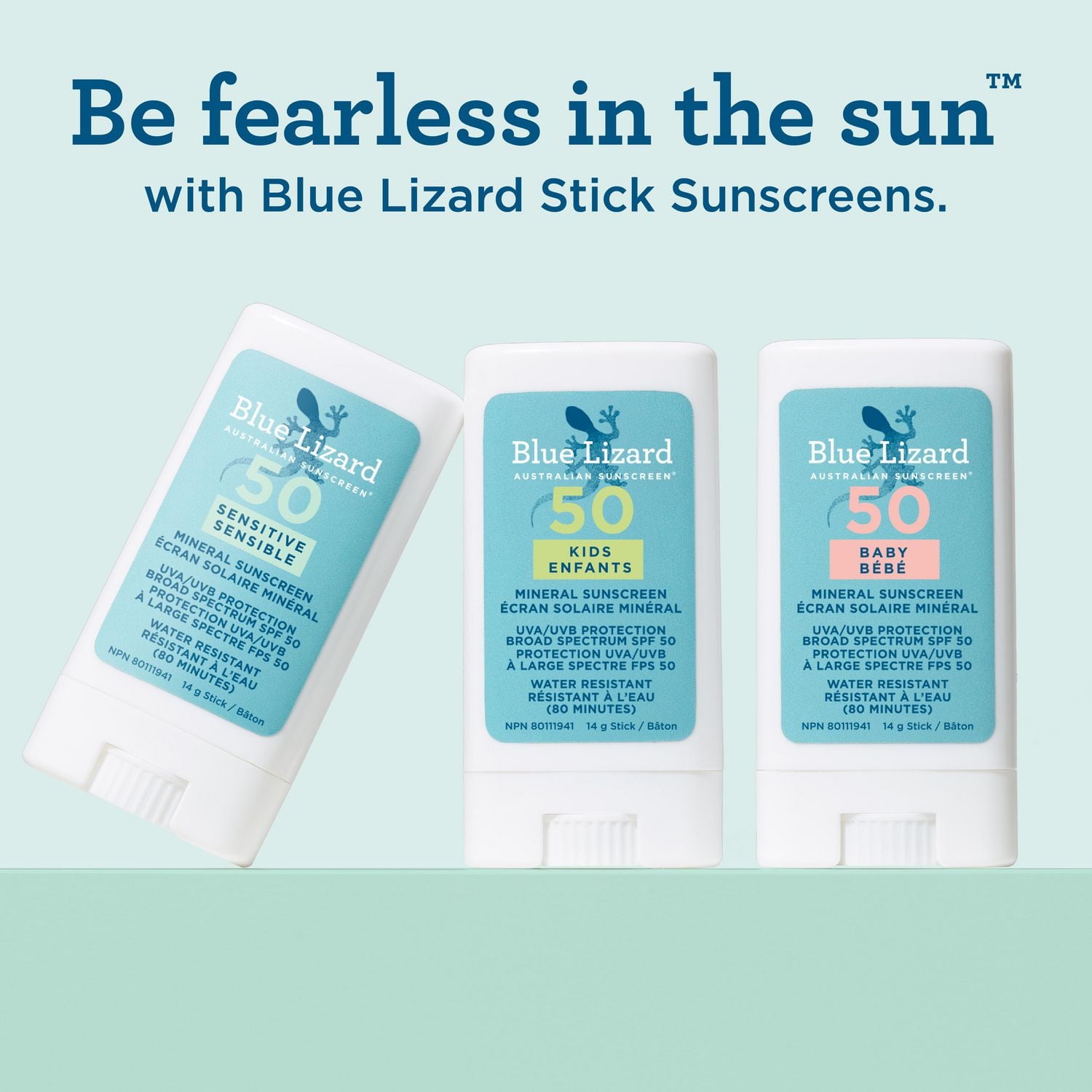 Blue Lizard Mineral Sensitive Sunscreen Stick, SPF 50, 14 g