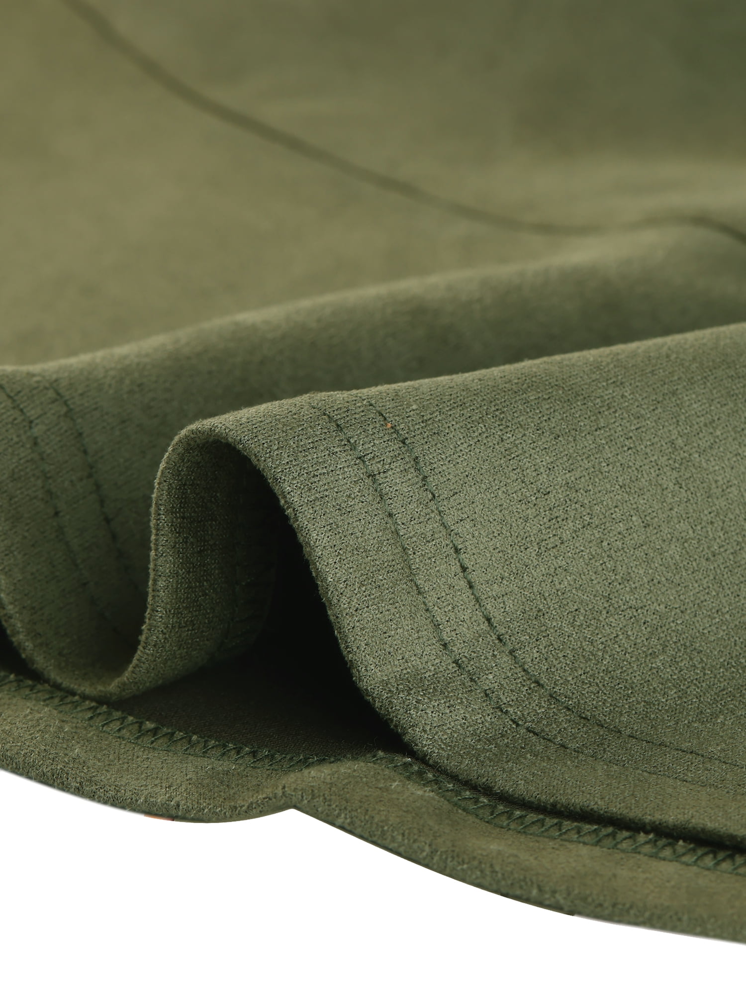 Unique Bargains Women's Faux Suede Ruffle Hem Long Sleeve Mini Dresses XL Army Green