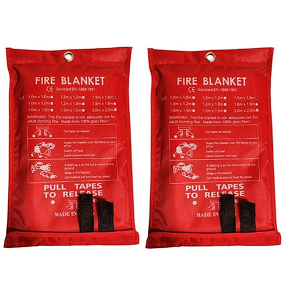 Rollbacks & More 2PCS Emergency Fire Blanket, Suppression Blanket for Kitchen, Grill, Fireplace (59Inch X 59Inch)