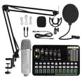 thumbnail image 1 of Condenser Microphone Bundle Sound Card Kit With Adjustable Mic Suspension Scissor Arm Professional Studio Wireless Karaoke MIC ,Easy to Use, 1 of 7