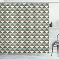 thumbnail image 1 of Ambesonne Geometric Shower Curtain, Cubism Triangles, 69"Wx75"L, Almond Green Dimgray, 1 of 3