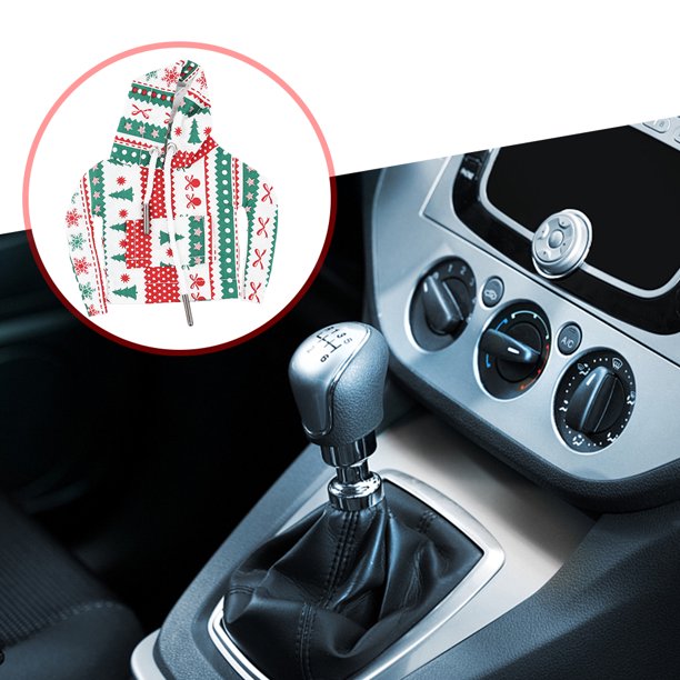 Funda Para Palanca De Cambios De Coche Con Capucha Sudadera con capucha navideña, funda para palanca de cambios, moda para coche, sudadera con capucha de Feliz Navidad, mango suave y cálido