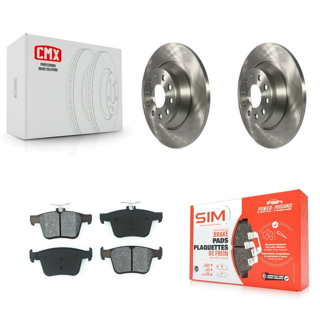 Transit Auto Rear Disc Brake Rotors and Semi-Metallic Pads Kit for Car Volkswagen Tiguan Jetta Audi Q3 TT Quattro K8S-102731