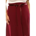 thumbnail image 5 of Women's Plus Size Casual High Waist Bow Tie Belted A Line Midi Knee Length Skirts, 5 of 6