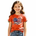 thumbnail image 4 of Curuila Toddler Girls T-Shirts Summer Crew Neck Hearts Print Short Sleeved Lightweight Fashion Casual Tops Orange Size 5-6 Years, 4 of 4