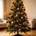 thumbnail image 5 of 42 Pcs Burgundy Flocked Christmas Balls, Shatterproof Velvet Christmas Tree Balls Ornaments, Plastic Xmas Hanging Baubles for Holiday Tree Home Decor, 5 of 8
