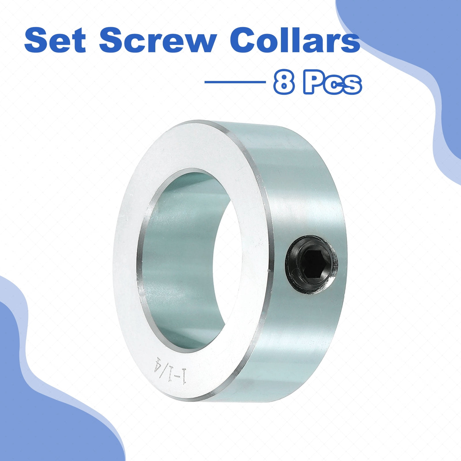 8pcs Set Screw Collars 1-1/4" Bore Carbon Steel Shaft Collars, 2" OD, 11/16" Width Lock Axle Collar Clamp