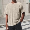thumbnail image 2 of JAJAHO Mens Pocket T Shirt Short Sleeve Basic Tee Distressed Lightweight Casual Retro Crewneck Loose Fit Solid Color Summer Pullover Classic Tops, 2 of 4