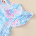 thumbnail image 2 of WIBACKER Toddler and Little Girl Mermaid Scale Skater Dress Ruffle Sleeve Princess A-line Sundress 1-6 Years, 2 of 8