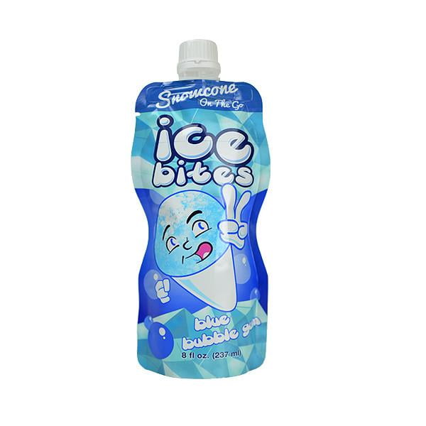 Ice Bites Flavored Ice Snowcone on the Go, Bubble Gum, 8 oz