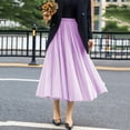 thumbnail image 2 of Tulle Skirts for Women Pleated Layered Tutu Skirt Ladies Elegant Flowy Long Skirts Casual Pleated a-Line Maxi Skirt High Waisted Flowy Skirts Elegantes Bridesmaid Wedding Midi Skirt Light Purple S, 2 of 6