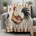 thumbnail image 2 of Vintage Rooster Blanket Soft Cozy Warm Throw Blanket for Couch, Plush Fuzzy Flannel Fleece Blankets for Sofa, Watercolor Spring Floral Farmhouse Animals Bed Blankets Gifts for Men, 50"x80", 2 of 9