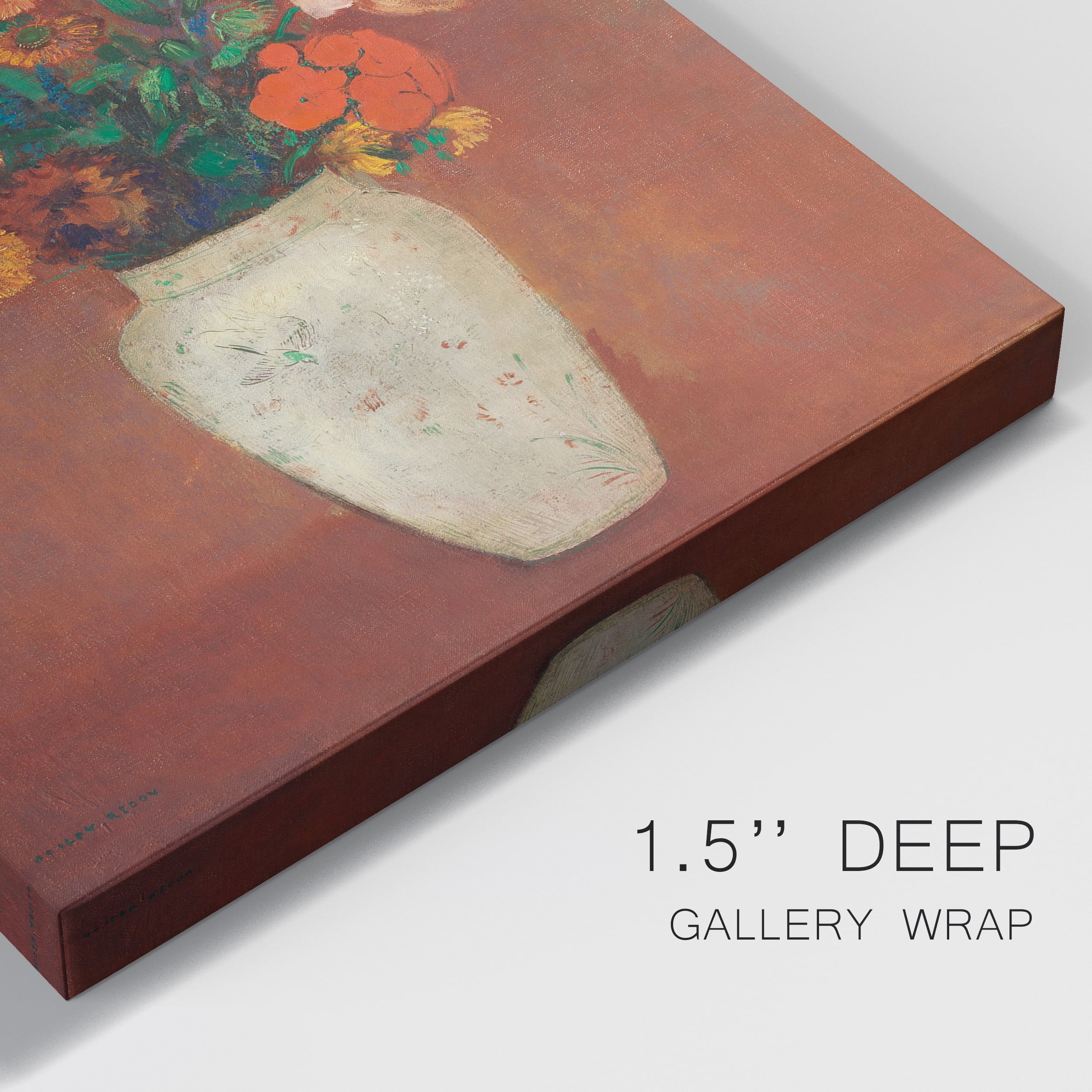 Bouquet in a Chinese Vase Premium Gallery Wrapped Canvas - Ready to Hang - 40 x 60