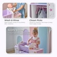 thumbnail image 4 of Teamson Kids Olivia’s Little World Wooden 6-in-1 Baby Doll Nursery with Cradle, High Chair & Sink for Pretend Play with Unicorn Theme, 4 of 17