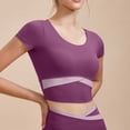 thumbnail image 3 of Womens Sports Bras Padded Lightly Lined Bra Feature V-Neck Push-up Bra Style W-1414 Purple L, 3 of 6