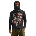 thumbnail image 7 of SEANATIVE Men's Outdoor Fishing Hoodie Sun Protection with Face Cover, Lightweight Portable Sun Block Top UV Protection Hooded Pullover for Travel Fishing, S, Deer American Flag, 7 of 7