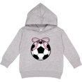 thumbnail image 2 of Inktastic Girls Soccer Ball Coquette Bow Toddler Hoodie, 2 of 4