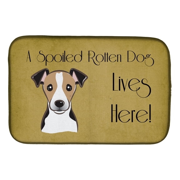 Jack Russell Terrier Spoiled Dog Lives Here Dish Drying Mat