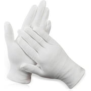 12 Pairs XL White Cotton Gloves for Dry Hand Moisturizing Cosmetic Eczema Hand Spa and Jewelry Inspection