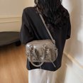 thumbnail image 4 of Bolso La Superior para Mujeres Lindas Pu Cuero Cierre Color Sólido Viajar Por, 4 of 9