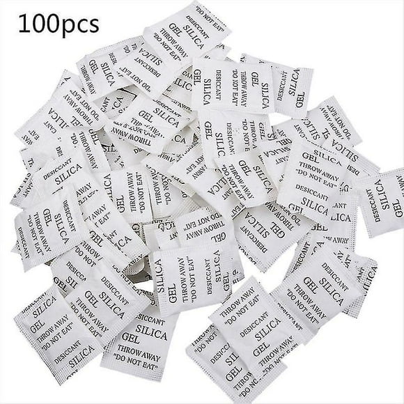 100 Packets Non-toxic Silica Gel Desiccant Pack Moisture Absorber Dehumidifier For Kitchen Clothes Storage Room Food Spices Jewelry Shoes