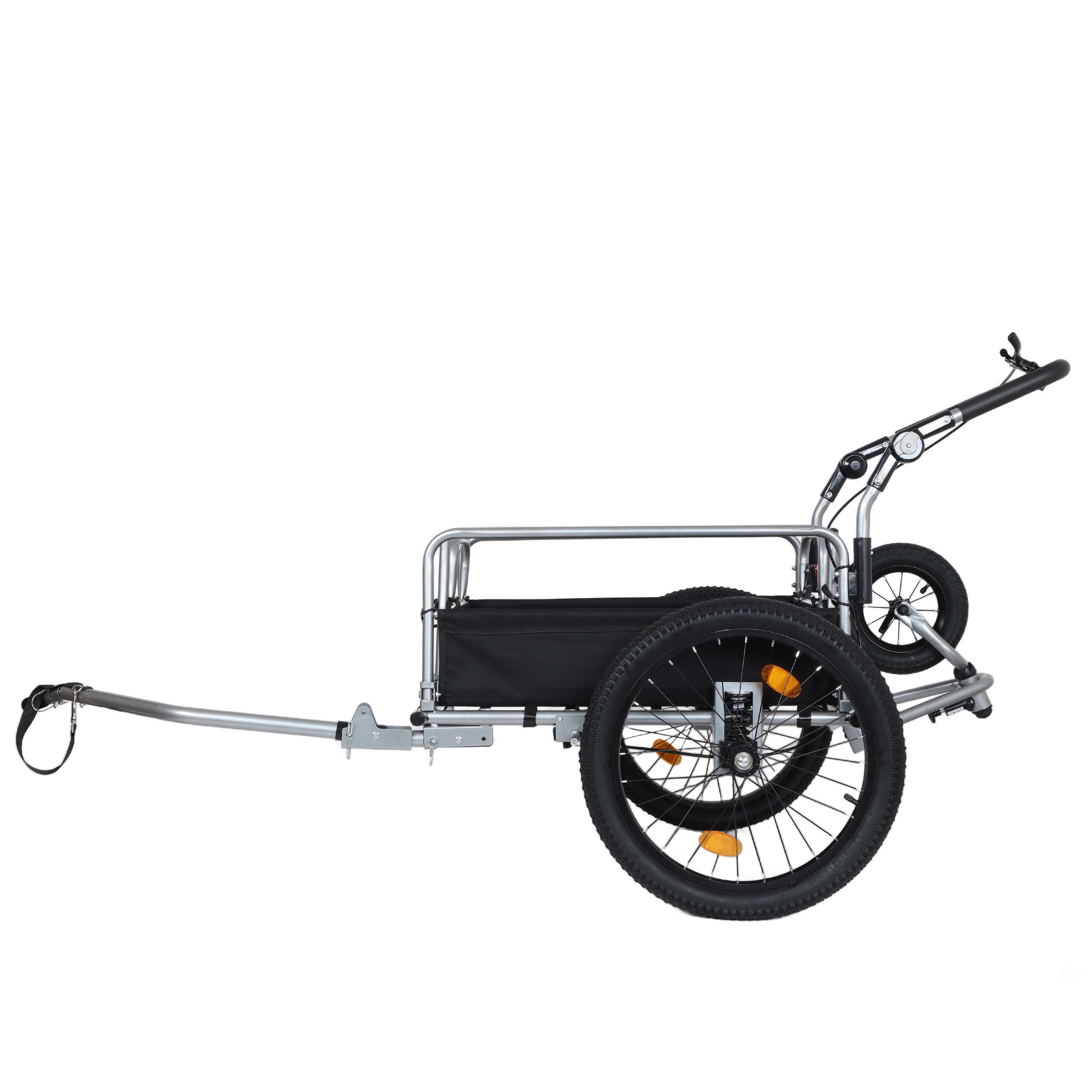 3-in-1 Heavy-Duty Bike Cargo Trailer Bike Compatible Steel Frame, 110lb Capacity, Convertible Stroller & Pull Cart w/Suspension, 20 *2-3/8" FAT tire