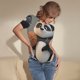 thumbnail image 3 of Fotbe Cartoon Pandas Basketball Body de Mujer con Cuello Redondo y Mangas Cortas, Sin Mangas Ajustado, Suave, Cómodo y Básico-Small, 3 of 7