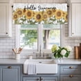 thumbnail image 2 of Sunflower Window Valance Curtain Summer Leaves Plant Rod Pocket Short Curtain for Living Room, Bedroom & Kitchen Window Decor 42x12in, 2 of 8