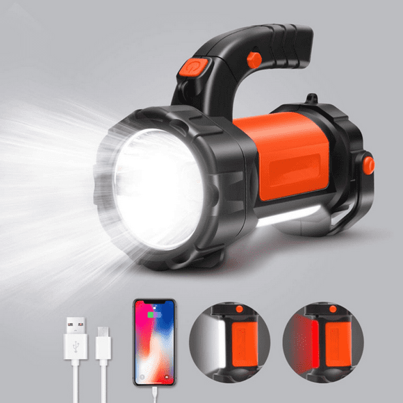Camping Lantern Flashlight, Rechargeable Spotlight Flashlight Super Bright 2000 Lumen High Powered Large LED Flash Light for Camping Hiking Fishing Working and Home
