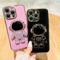 thumbnail image 2 of 6D Electroplated Astronaut Stand Case Cover for iPhone 14 Pro Max Case with Hidden Kickstand Camera Protection Raised Edges Soft Slim TPU Bumper (Purple), 2 of 5