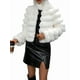 thumbnail image 3 of Chaqueta de Piel Sintética para Mujer, Abrigo Corto Abullonado de Larga, Abrigo Cálido de Invierno. S, 3 of 10