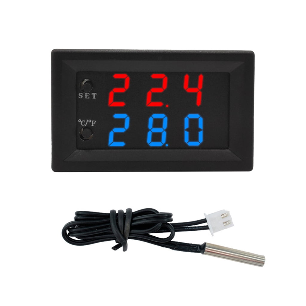 Temperature Controller Precisions Digital Thermostat Double Display For Temperature Monitoring In Fish Tank & Refrigeration