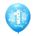 thumbnail image 2 of KAKOWELY 15 globos de látex de 12 pulgadas, globos inflables impresos para baby shower, fiesta de cumpleaños de 1 año (azul y dorado, con un rollo de cinta de color aleatorio)., 2 of 4