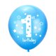 thumbnail image 3 of 15 globos de látex de 12 pulgadas, globos inflables impresos para baby shower, fiesta de cumpleaños de 1 año (azul y dorado, con un rollo de cinta de color aleatorio)., 3 of 6