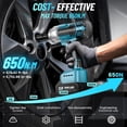 thumbnail image 3 of Cordless Impact Wrench 1/2 inch, High Torque 479 Ft-lbs(650Nm) Brushless Impact ,2500RPM w/2x4.0 , 6 Sockets,8 Drill Bits, High Torque Power Impact Driver for  ,WH700, 3 of 7