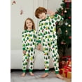 thumbnail image 3 of WIBACKER Kids Christmas Tree Pajamas Long Sleeve Holiday Pjs Set Toddler Boys Girls Xmas Green Jammies 2-14 Years, 3 of 10