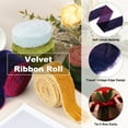 thumbnail image 3 of Uxcell 1.5 inch Velvet Ribbon, 2 Roll 6 Yard Velvet Frayed Fringe for Gift Wrapping and Wedding Invitations, Dark Purple, 3 of 7