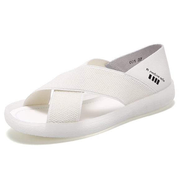 Cyiecw Women's Flat Sandals Elastic Strap Sandals Summer Open Toe Beach Sandals Shoes