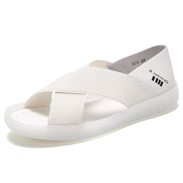 Cyiecw Women's Flat Sandals Elastic Strap Sandals Summer Open Toe Beach Sandals Shoes