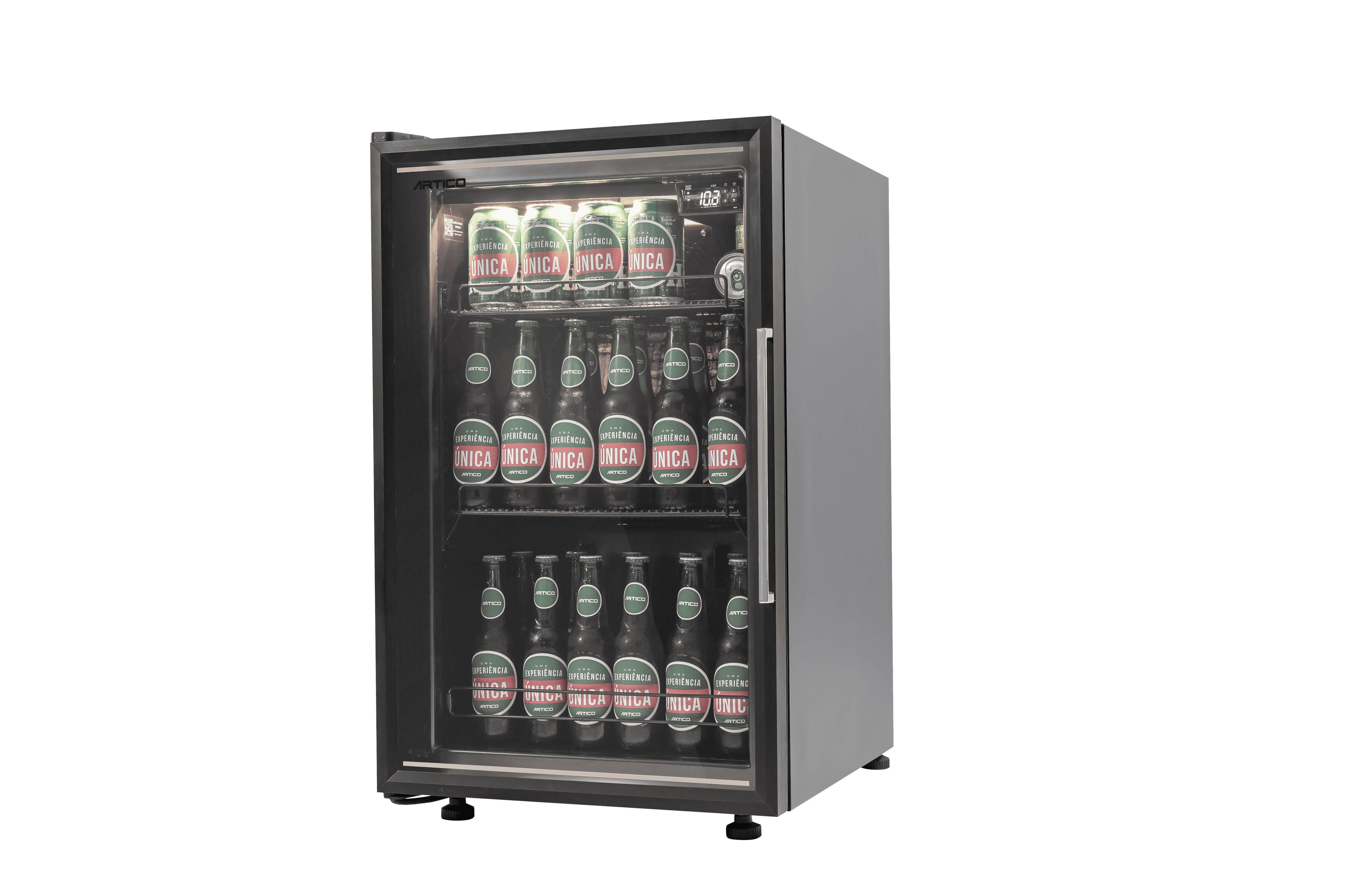 ARTICO Beverage Cooler – Built-in or Freestanding, Smart Temperature Control, Ultra-Quiet Operation, LED Lighting, Compressor Cooling, Modern Design (Black, 30 Bottles)